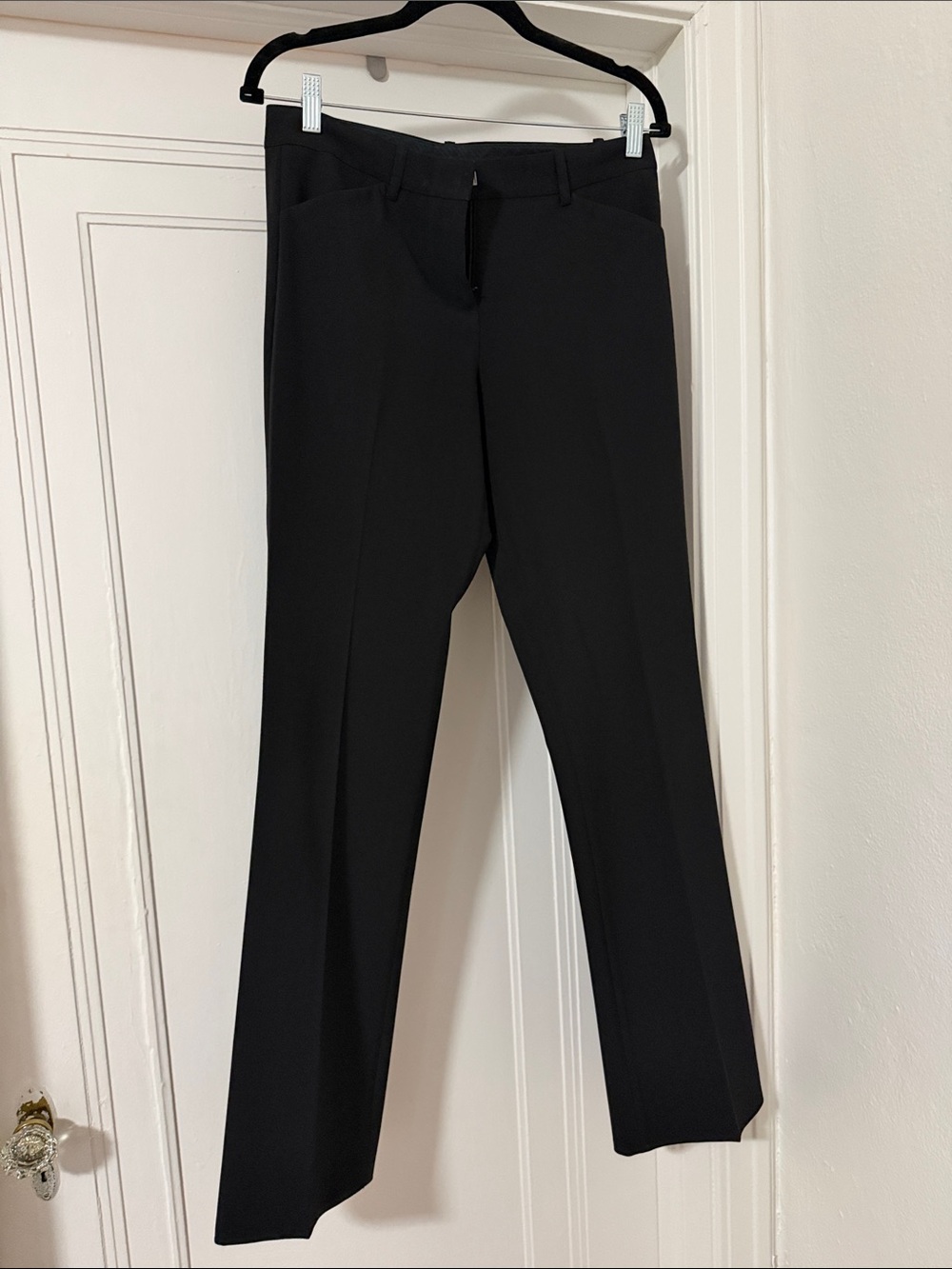 Theory Black Straight-Leg Dress Pants